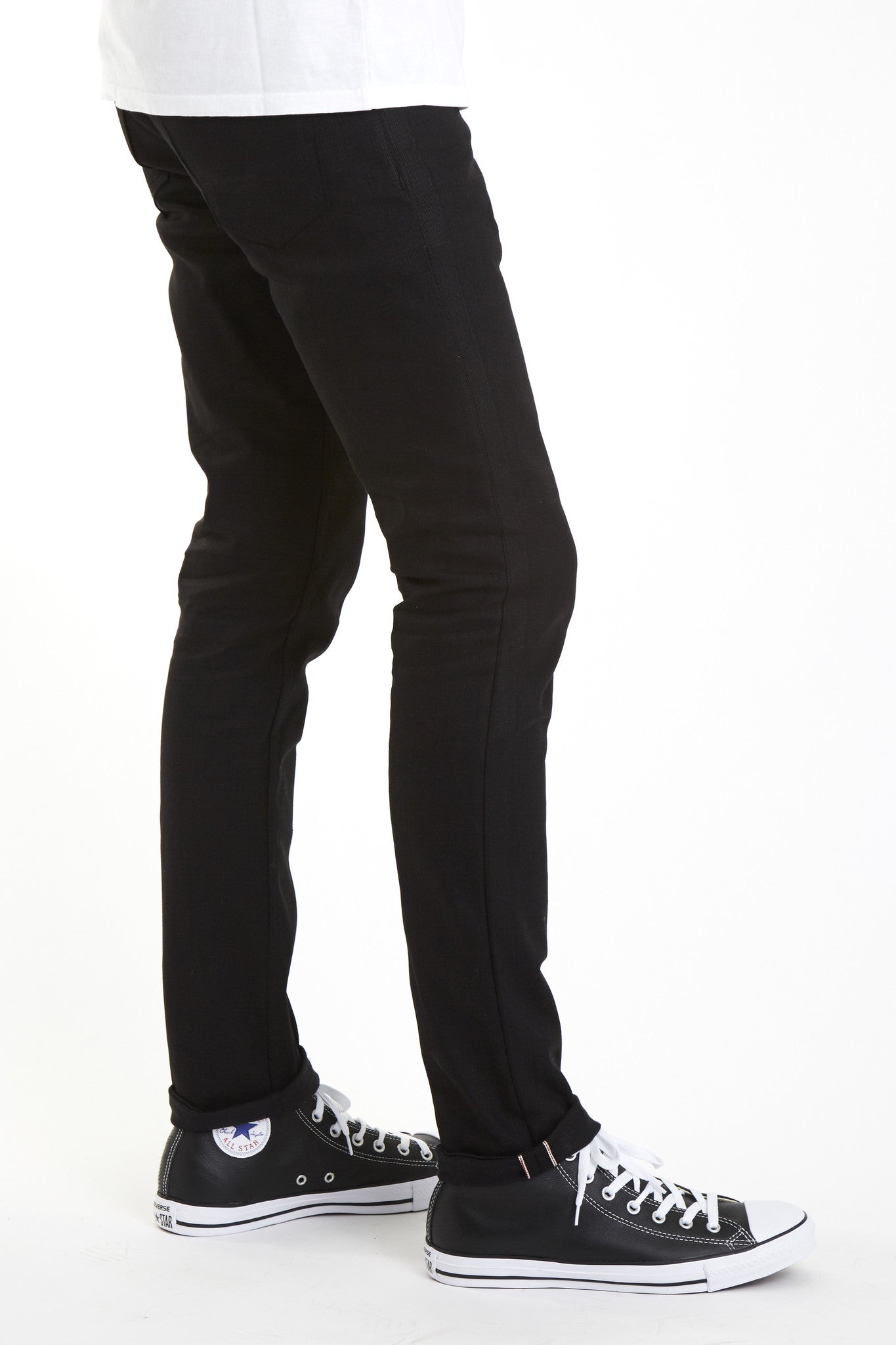 Black Affordable Japanese Skinny Selvedge Stretch denim selvage